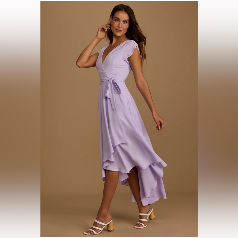 Lulu's French Countryside Lavender High-Low Dress